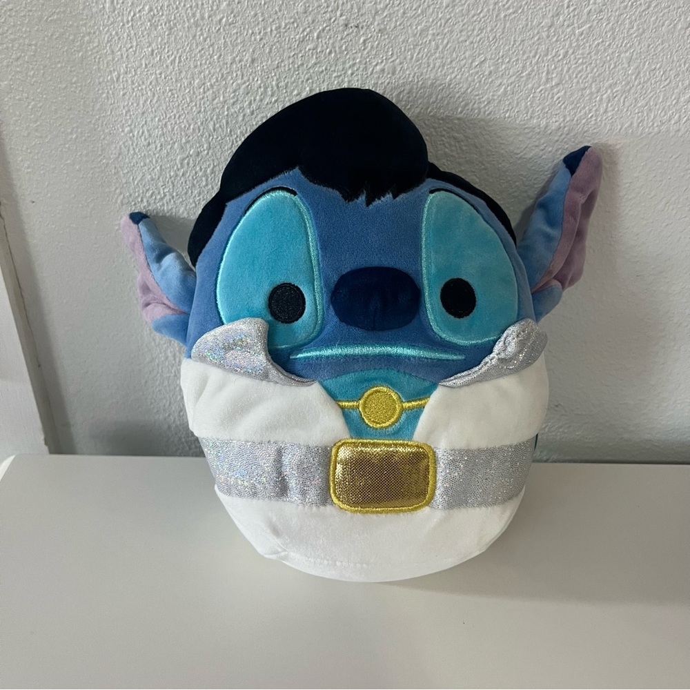 Disney Blue and White Elvis Stich Plush Character squishmallow